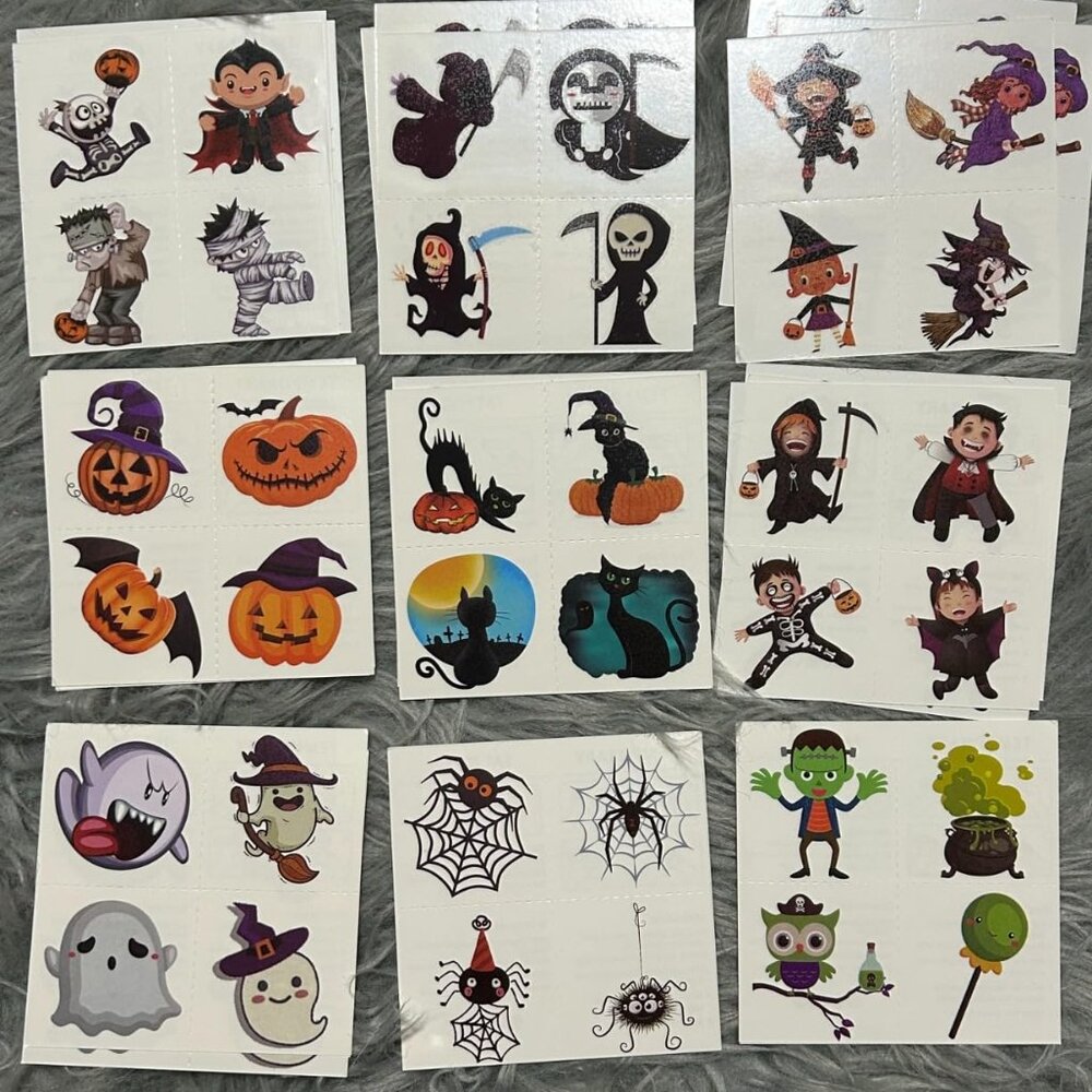 180PCS Halloween Temporary Tattoos for Kids - Waterproof Stickers, Themed Gift